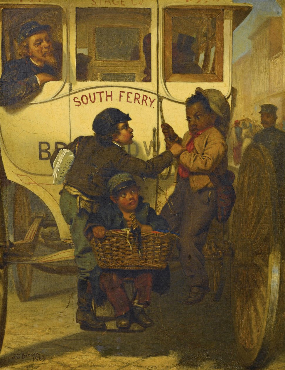 Kolorowi ludzie nie mogą na tej linii, 1863 autorstwa John George Brown