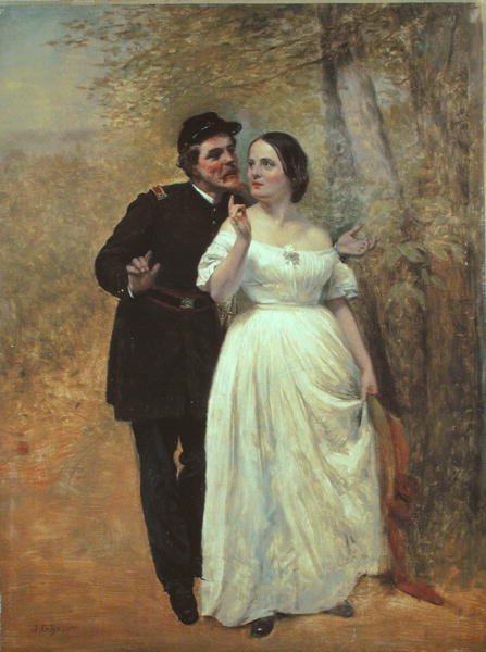 Zaloty (olej na płótnie) autorstwa John George Brown