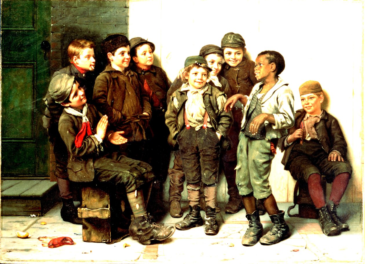 Taniec uliczny, 1883 autorstwa John George Brown