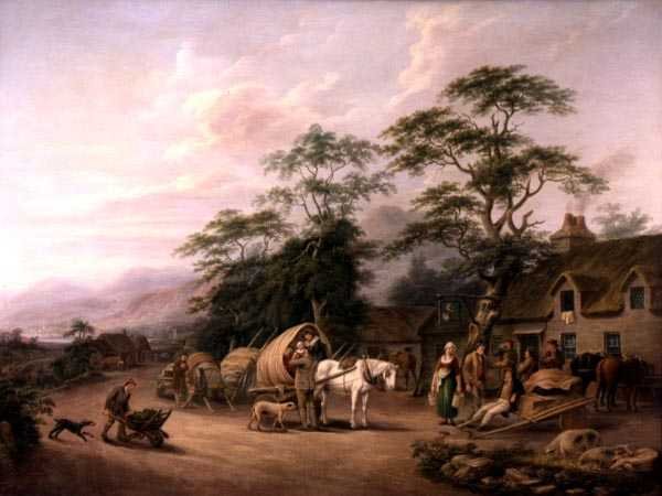 Scena wiejska w Irlandii (olej na płótnie) autorstwa John George Mulvany