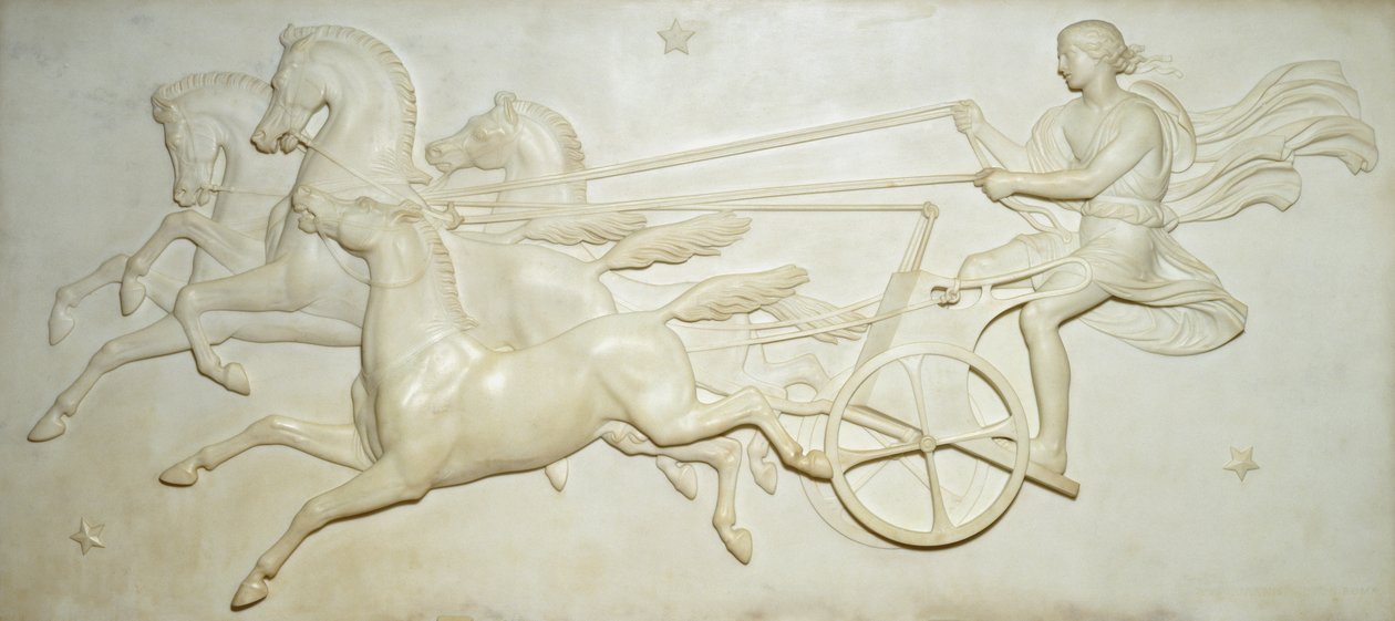 Relief przedstawiający Faetona powożącego rydwanem słońca (marmur) autorstwa John Gibson