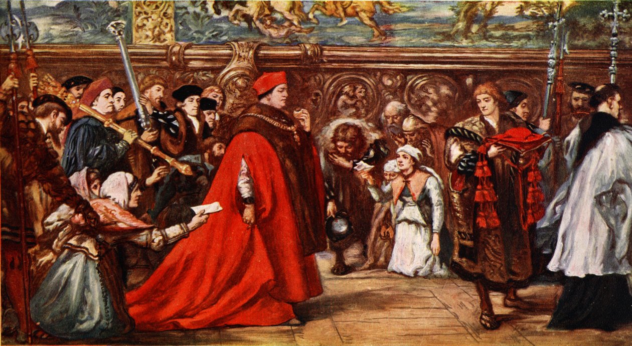 Kardynał Wolsey w drodze do Westminster Hall, ilustracja z „Hutchinson