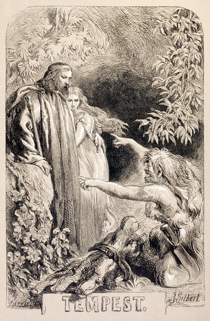 Ilustracja do Burzy z „The Illustrated Library Shakespeare”, opublikowana w Londynie 1890 autorstwa John Gilbert