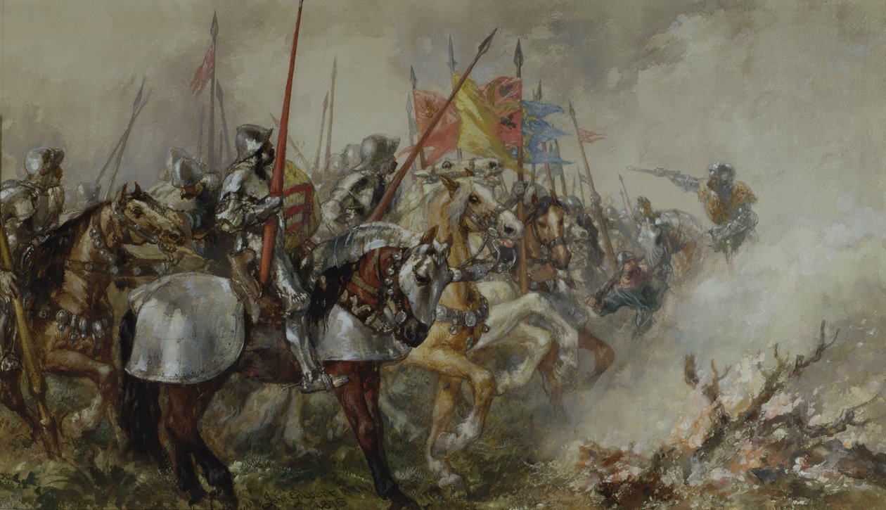 Król Henryk V w bitwie pod Agincourt, 1415 r. autorstwa John Gilbert