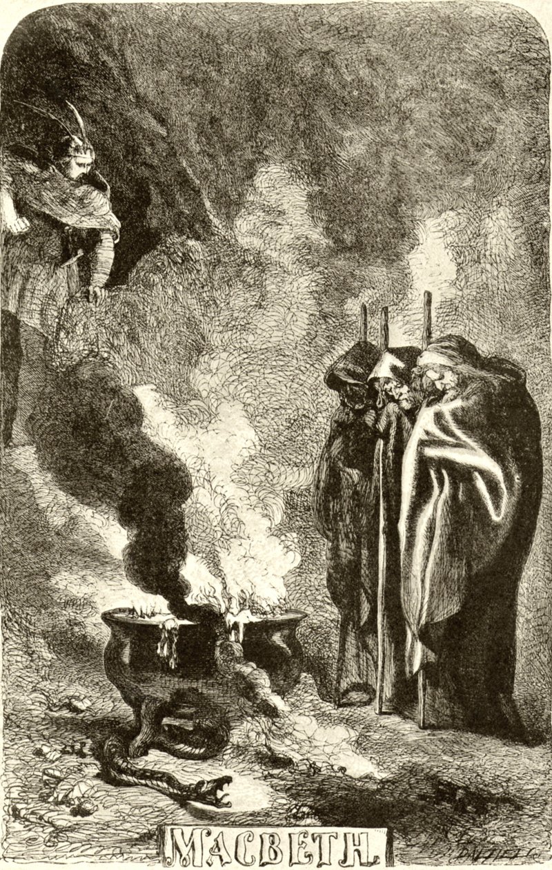 SZEKSPIR - Makbet - trzy wiedźmy autorstwa John Gilbert