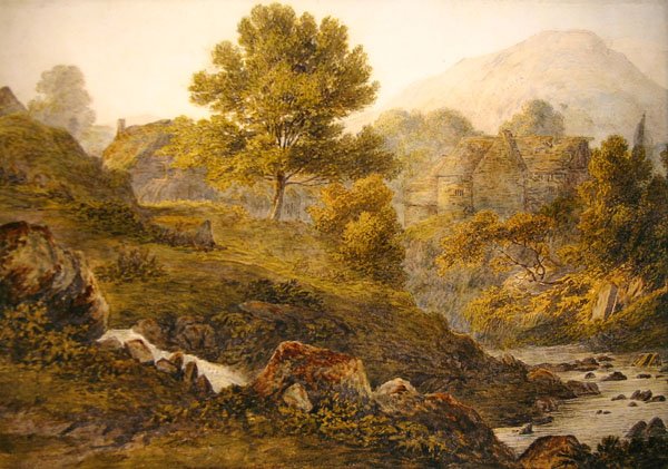 Górska zagroda (akwarela na papierze) autorstwa John Glover