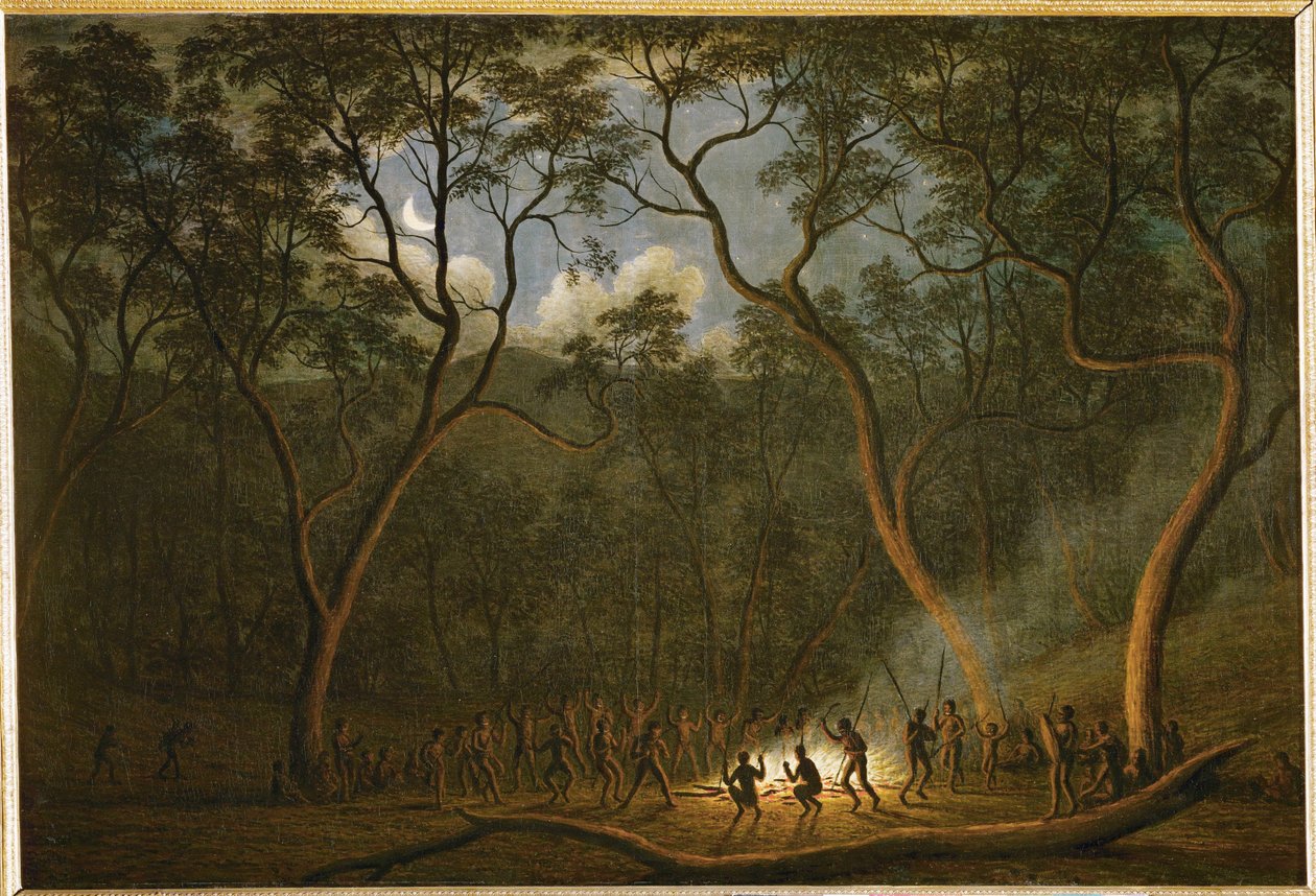 Taniec księżycowy aborygenów z Ziemi van Diemena, Tasmania ... autorstwa John Glover