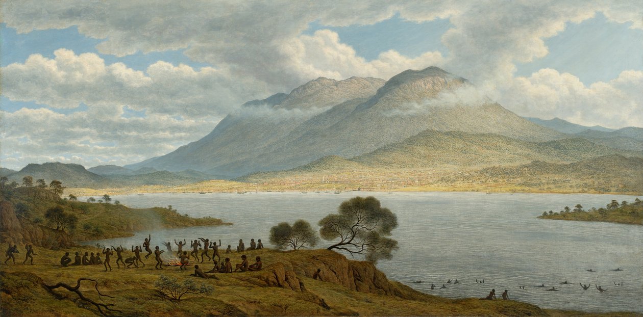 Góra Wellington i miasto Hobart z Kangaroo Point autorstwa John Glover
