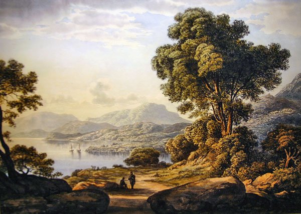 Widok w Krainie Jezior (akwarela na papierze) autorstwa John Glover