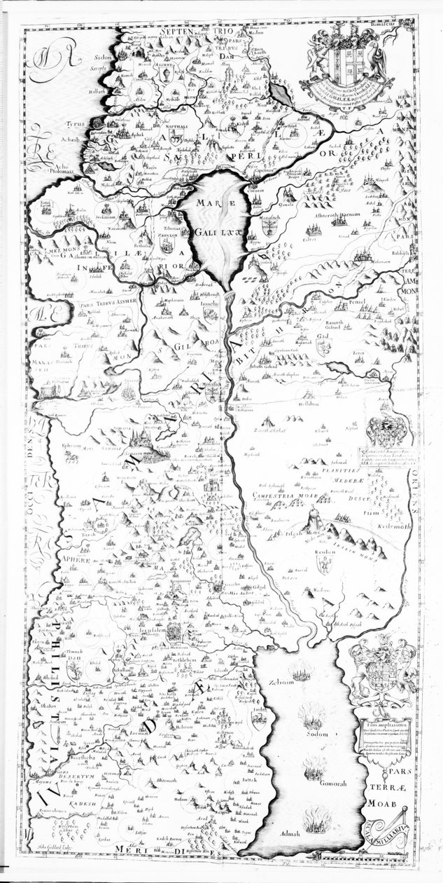 Mapa Samarii, z „Pisgah-sight of Palestine” Thomasa Fullera, 1650 autorstwa John Goddard