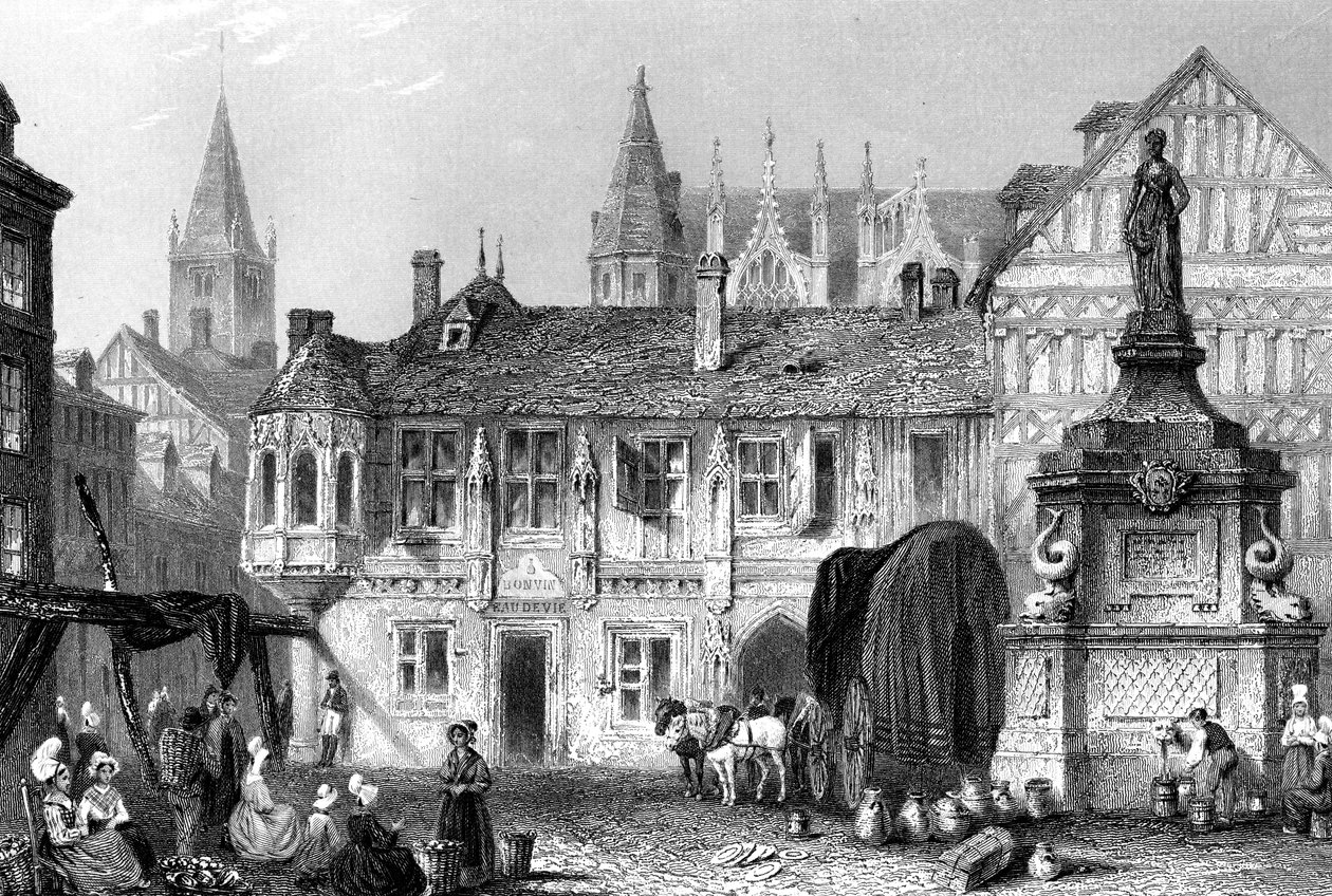 Pałac księcia Bedford, Rouen, Francja, XIX wiek. autorstwa John Godfrey