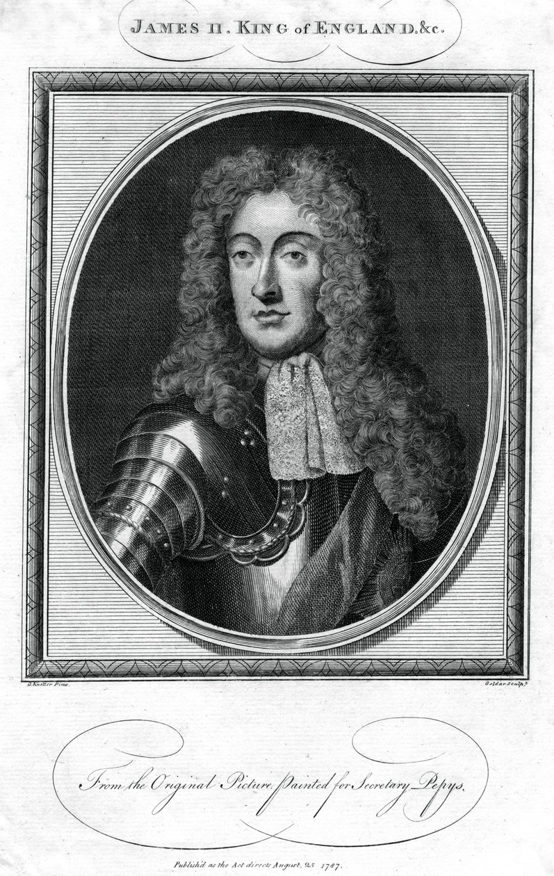 Król Anglii Jakub II, 1787. autorstwa John Goldar