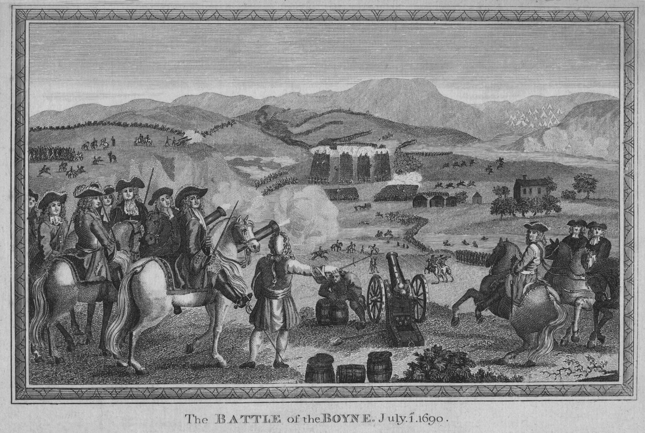 Bitwa pod Boyne. 1 lipca 1690, 1785. autorstwa John Goldar