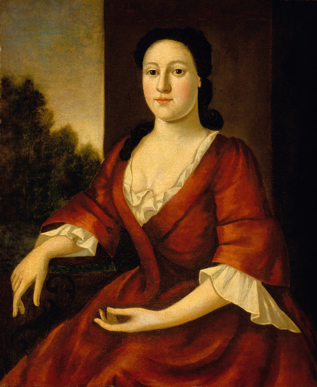 Portret pani John Greenleaf, z domu Priscilla Brown (ur. 1725) ok. 1748 autorstwa John Greenwood