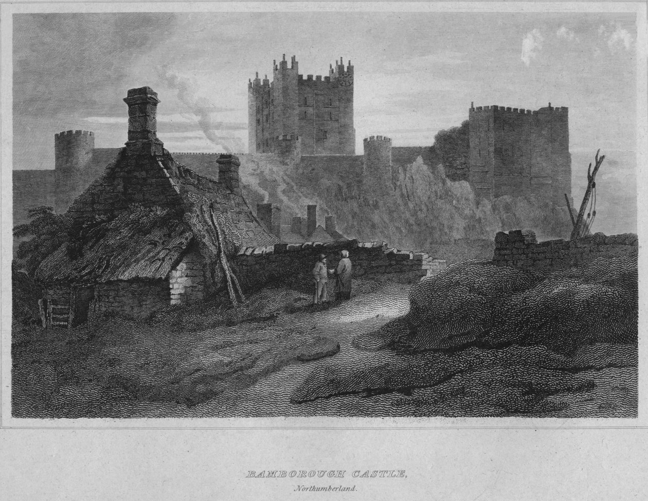Zamek Bamborough, Northumberland, 1814 autorstwa John Greig