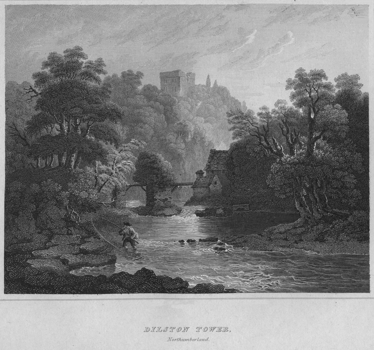 Wieża Dilston, Northumberland, 1814 autorstwa John Greig