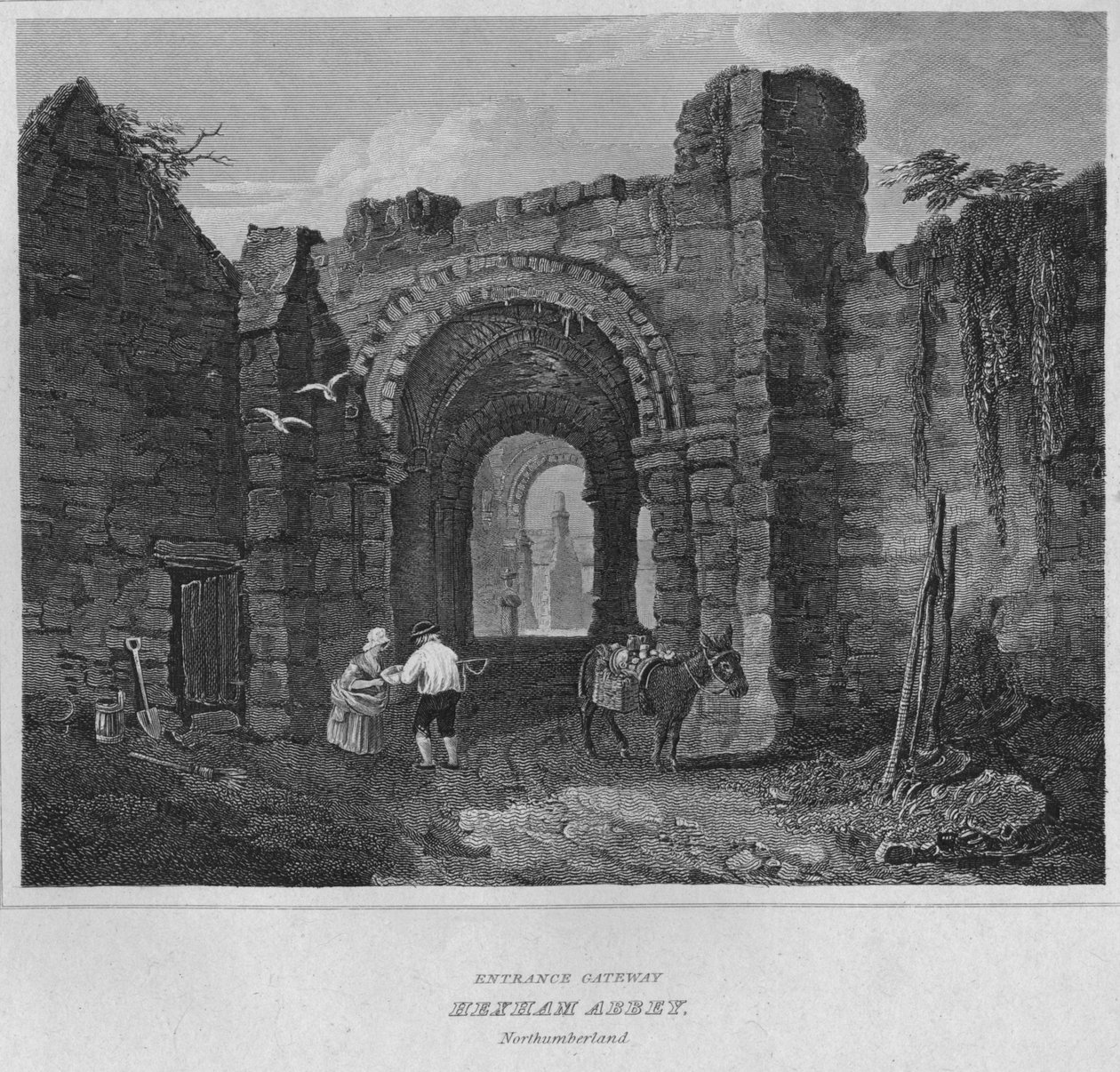 Brama wejściowa - Opactwo Hexham, Northumberland, 1814 autorstwa John Greig