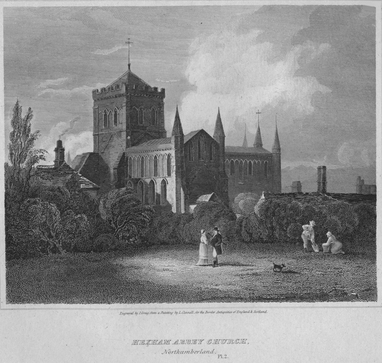 Opactwo Hexham, kościół, Northumberland, 1814 autorstwa John Greig