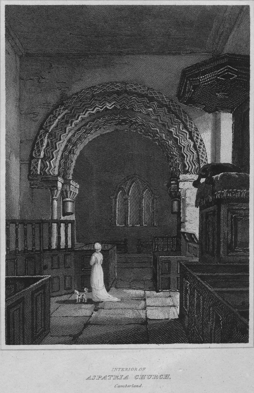 Wnętrze kościoła Aspatria, Cumberland, 1814 autorstwa John Greig