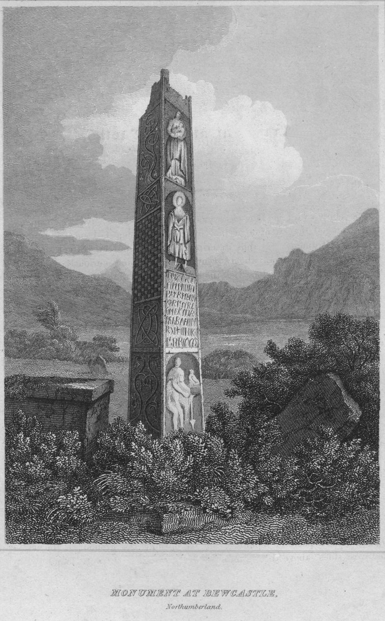 Pomnik w Bewcastle. Northumberland, 1814 autorstwa John Greig