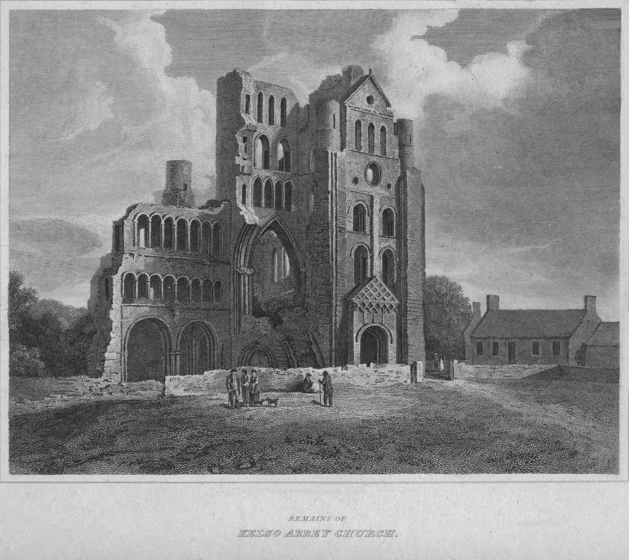 Pozostałości kościoła opactwa Kelso, 1814 autorstwa John Greig