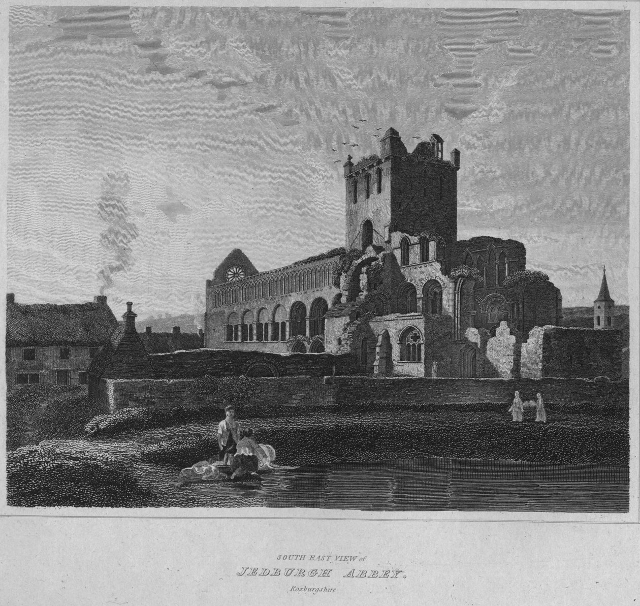 Widok na południowy wschód opactwa Jedburgh. Roxburghshire, 1814 autorstwa John Greig