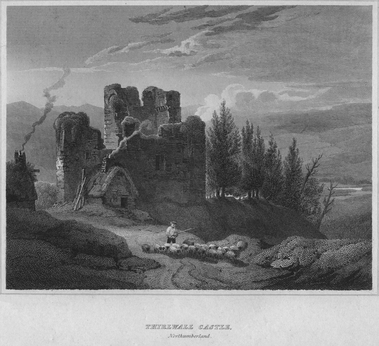 Zamek Thirlwall, Northumberland, 1814 autorstwa John Greig