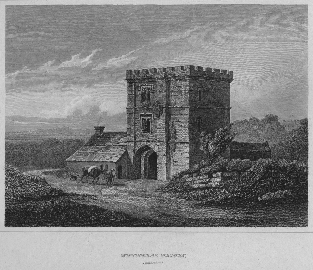 Klasztor Wetheral, Cumberland, 1814 autorstwa John Greig