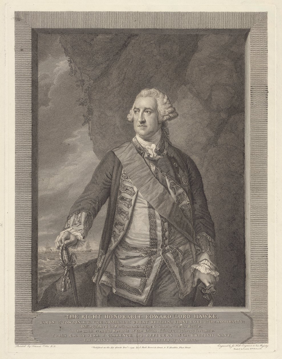 Wielce Czcigodny Edward Lord Hawke (1705-1781) autorstwa John Hall