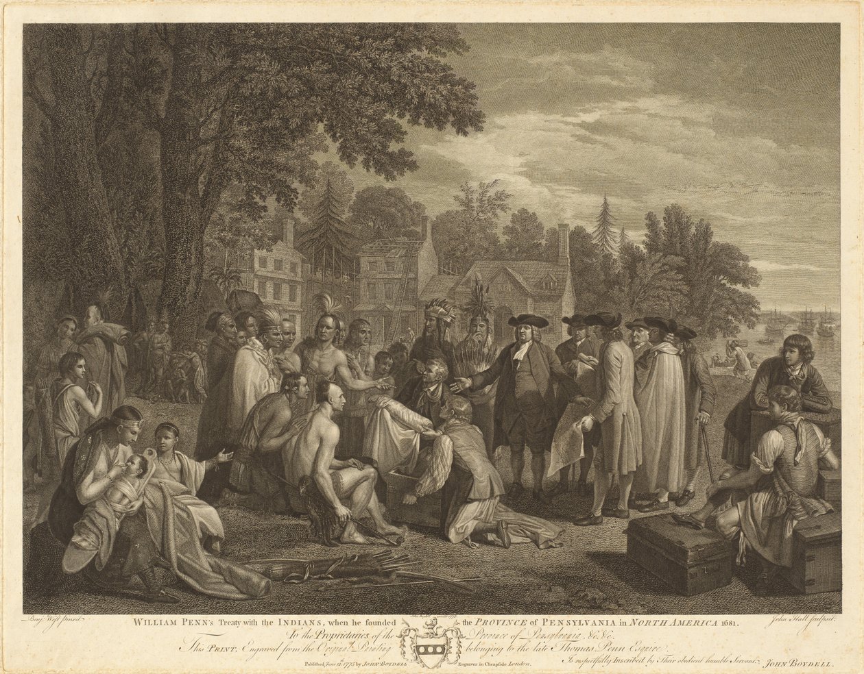 Traktat Williama Penna z Indianami autorstwa John Hall after Benjamin West