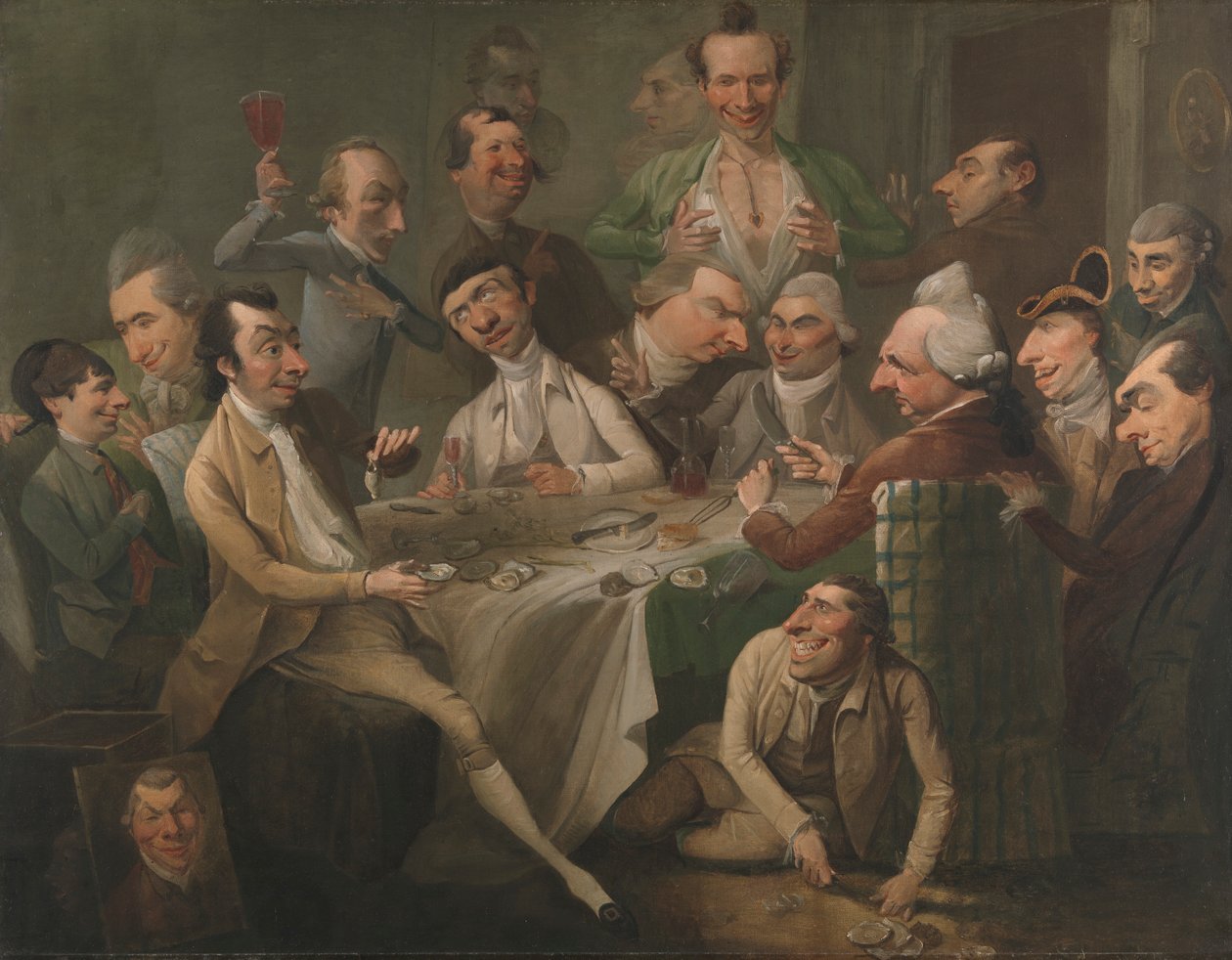 Um polimento de grupo de caricatura autorstwa John Hamilton Mortimer