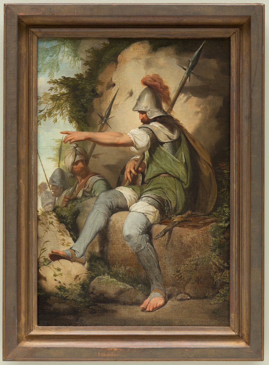 Bandyta zajmujący swoje stanowisko autorstwa John Hamilton Mortimer