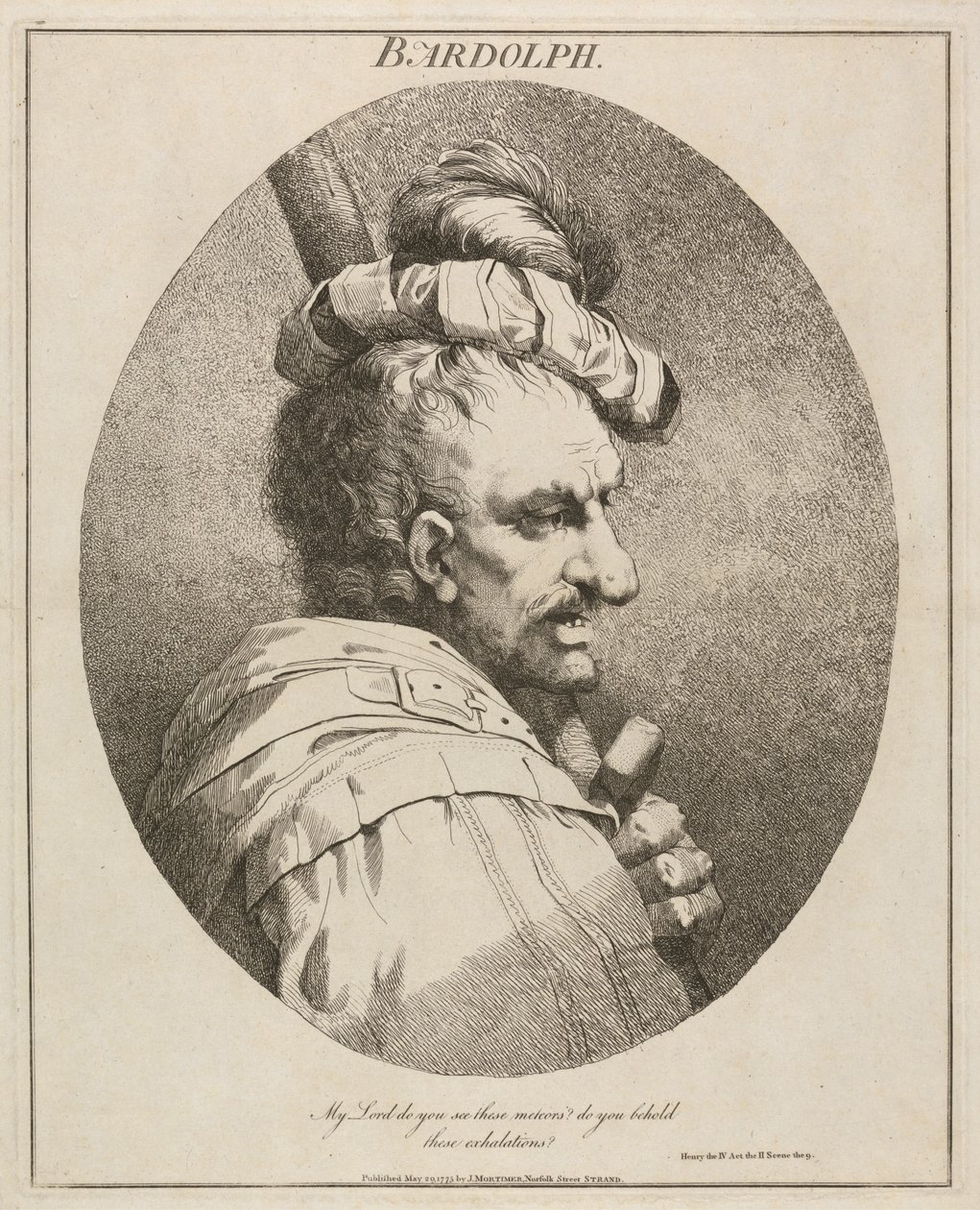 Bardolph, „Henryk IV”, część II, akt II, scena IX autorstwa John Hamilton Mortimer