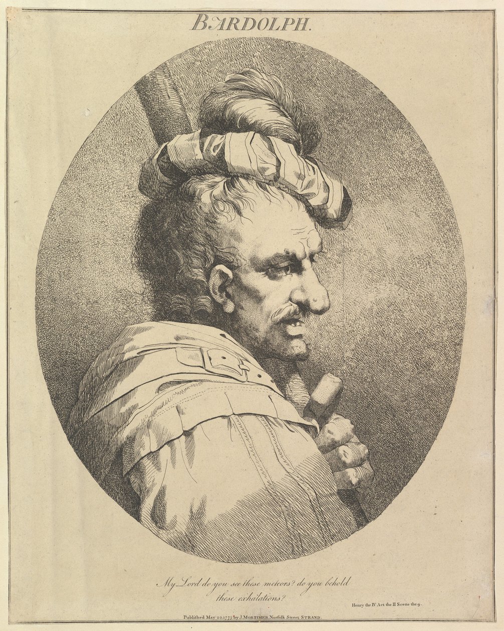 Bardolph Twelve Characters z Szekspira, 20 maja 1775. autorstwa John Hamilton Mortimer