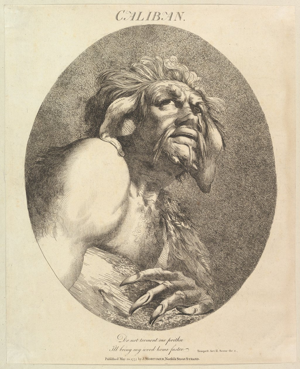 Caliban Twelve Characters z Szekspira, 20 maja 1775. autorstwa John Hamilton Mortimer