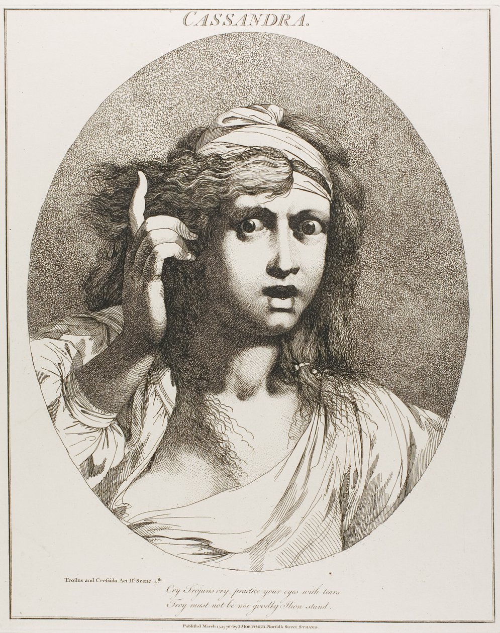 Cassandra, z Dwunastu postaci z Szekspira autorstwa John Hamilton Mortimer
