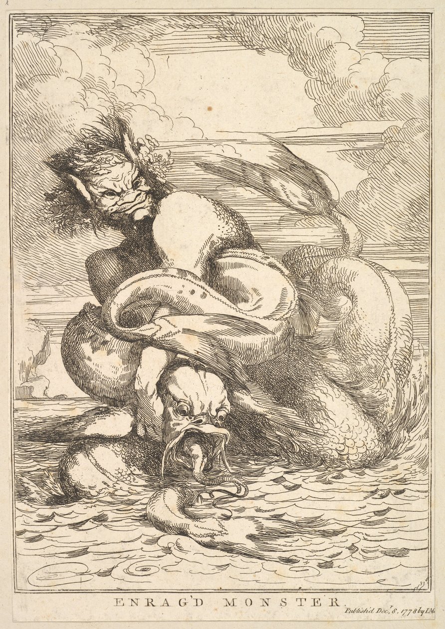 Enragd Monster z Fifteen Etchings Dedykowane Sir Joshua Reynolds, 8 grudnia 1778. autorstwa John Hamilton Mortimer