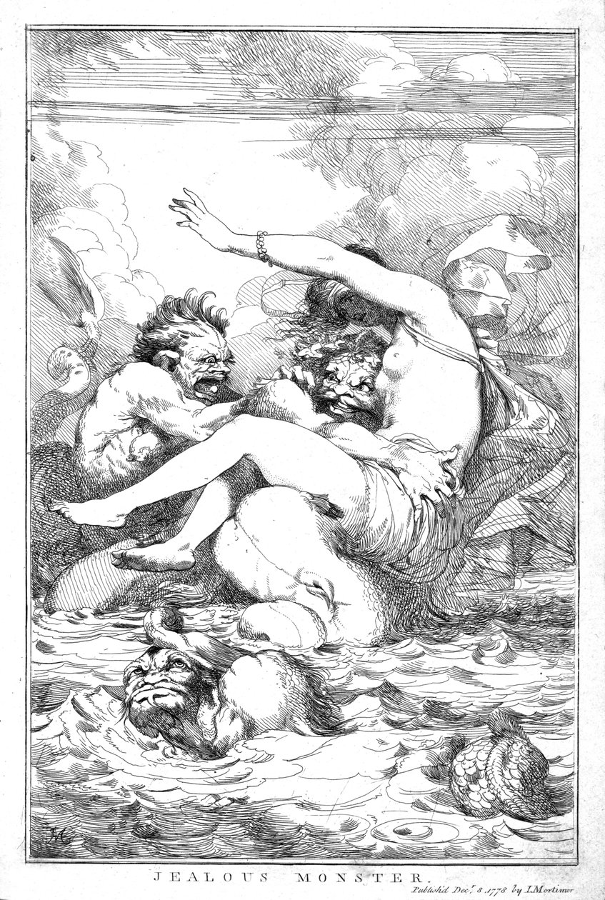 Zazdrosny potwór, 1778 autorstwa John Hamilton Mortimer