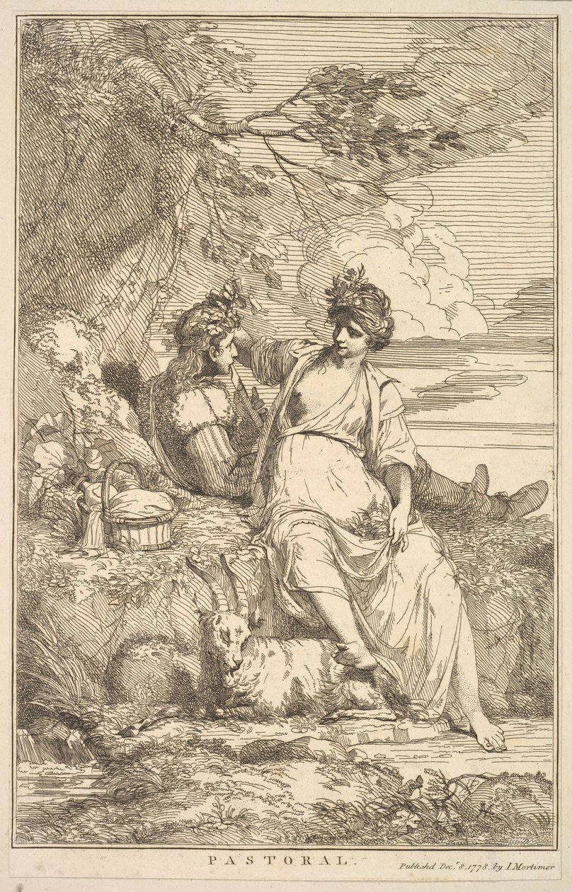Pastorał z piętnastu rycin poświęconych Sir Joshua Reynoldsowi, 8 grudnia 1778 r. autorstwa John Hamilton Mortimer