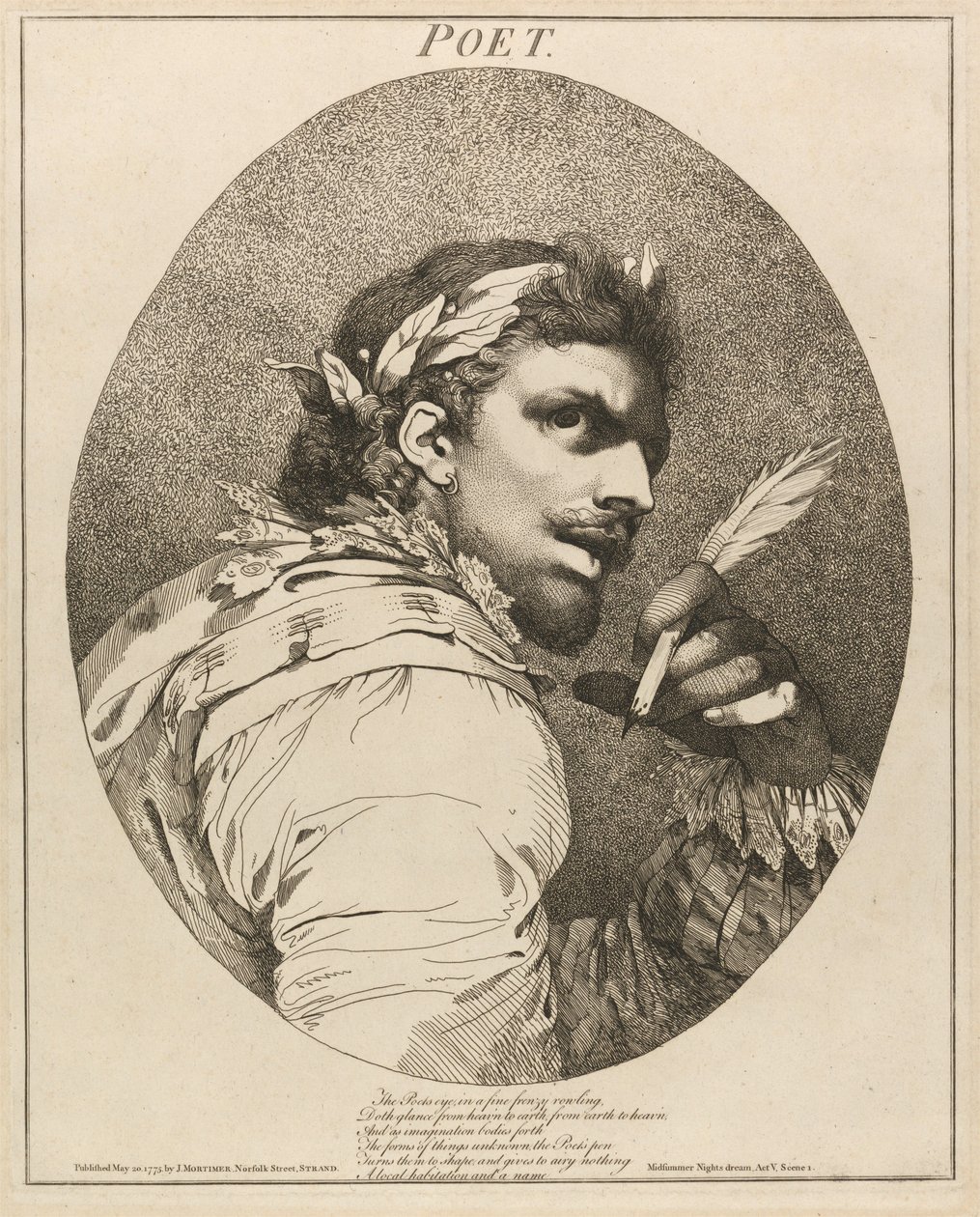 „Poeta”, z „Snu nocy letniej”, akt V, scena i autorstwa John Hamilton Mortimer