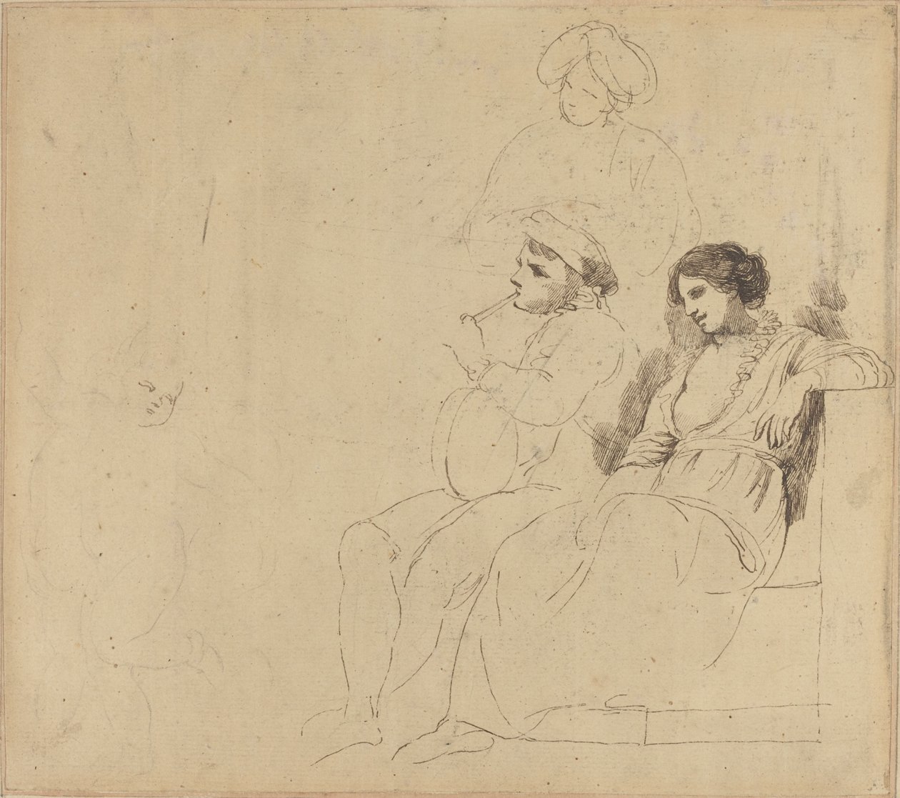 Studium dla „Rustykalnych tancerzy” autorstwa John Hamilton Mortimer