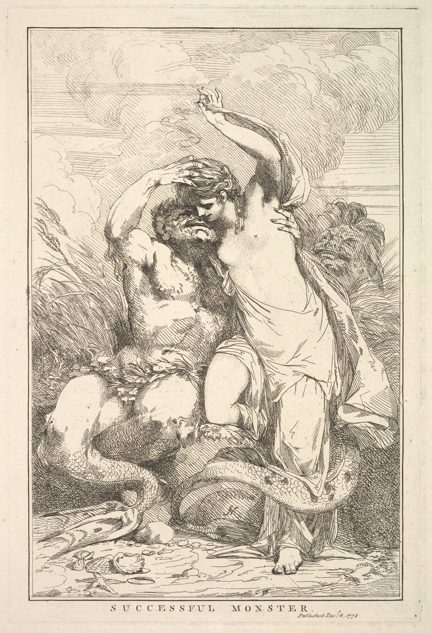 Udany potwór z piętnastu rycin poświęconych Sir Joshui Reynoldsowi, 8 grudnia 1778 r. autorstwa John Hamilton Mortimer