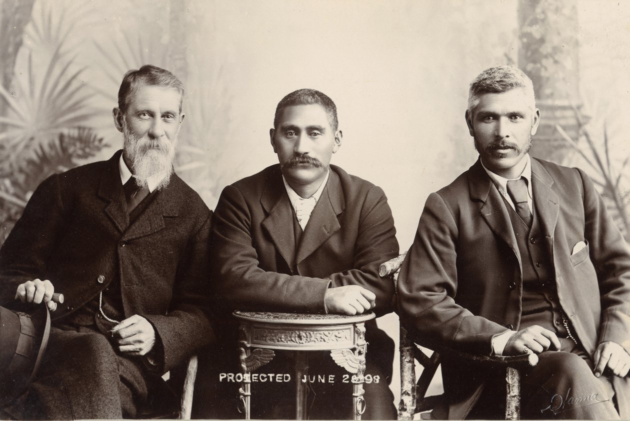 William Australia Graham, King Mahuta Tawhaio i Tahuna Heirangi, czerwiec 1898 (srebrny odbitka żelatynowa) autorstwa John Hanna