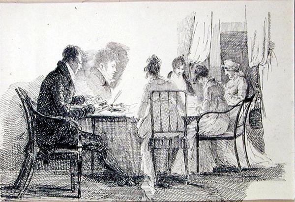 Spokojny wieczór (pióro i atrament na papierze) autorstwa John Harden