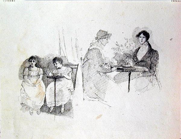Gry planszowe (pióro i tusz na papierze) autorstwa John Harden