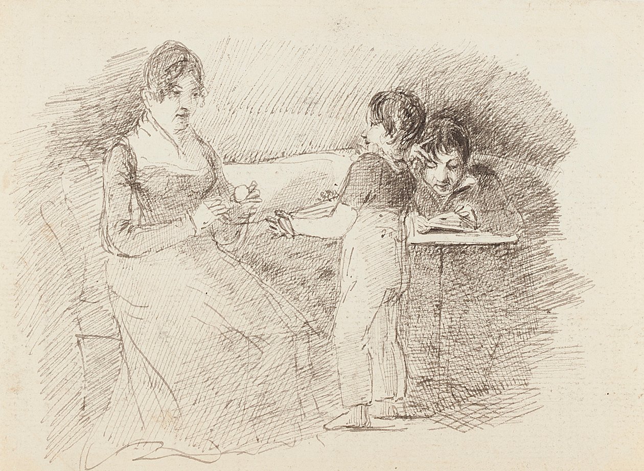 Chłopiec trzymający wełnę, 1843 autorstwa John Harden