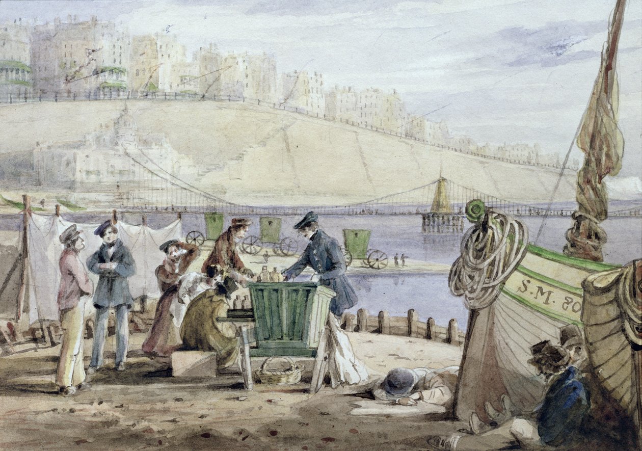 Brighton Beach, Sussex, 1844 (toaleta na papierze) autorstwa John Harden