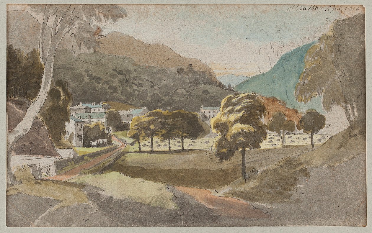 Pola pod Brathay, 1812 (wc na papierze) autorstwa John Harden