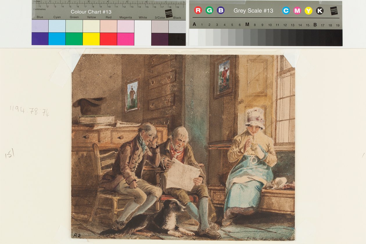 Grupa w Brathay Hall (wc na papierze) autorstwa John Harden