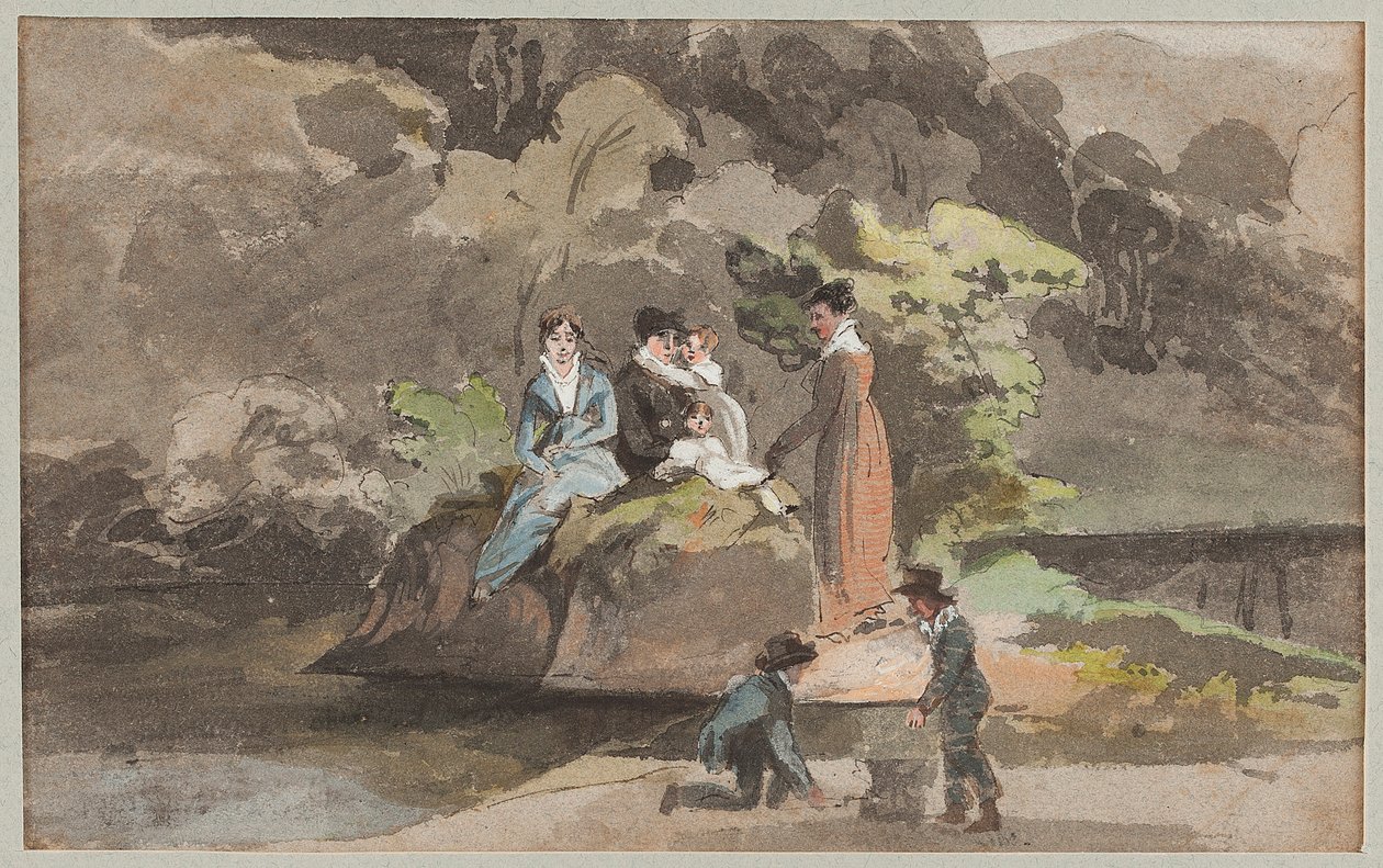 Grupa nad wodą, 1810 (wc na papierze) autorstwa John Harden